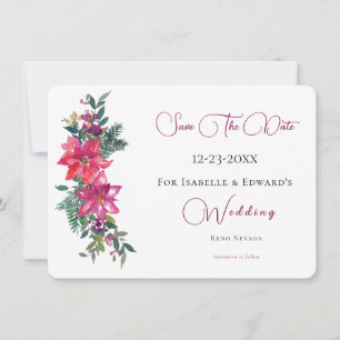 Glücklich verheiratet Pink Weihnachts-Blumenhochze Save The Date