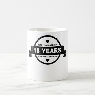 Glücklich verheiratete 18 Jahre Kaffeetasse