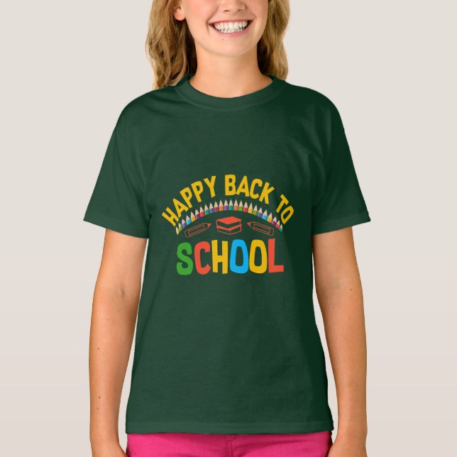 GLÜCKLICH WIEDER IN DIE SCHULE T-Shirt (Vorderseite)