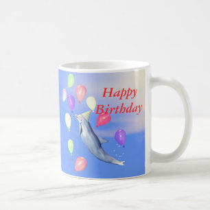 Glücklich zum Geburtstag Dolphin und Balloons Kaffeetasse