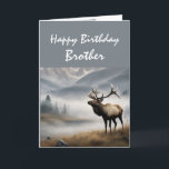 Glücklich zum Geburtstag Elk Brother, der herausra Karte<br><div class="desc">Happy Birthday Elk stehend alleine in einem Feld Ausgezeichneter Bruder,  Kompliment aber mit einem Gefühl von Spaß</div>