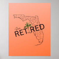Glücklich Zur Ruhe Gegangene Florida Karte und Tro