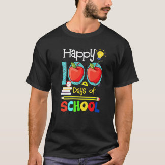 Glückliche 100 Schultage Lehrer Schüler Kinder T-Shirt