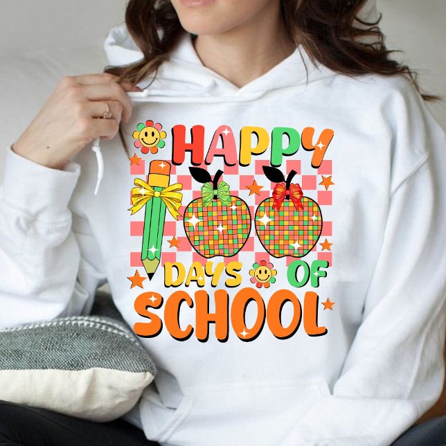 glückliche 100 Tage Schule . Lehrerbewertung Hoodie (happy 100 days of school hoodie, teacher gift, teacher appreciation hoodie)