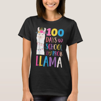 Glückliche 100 Tage Schule No Probllama Shirt Llam