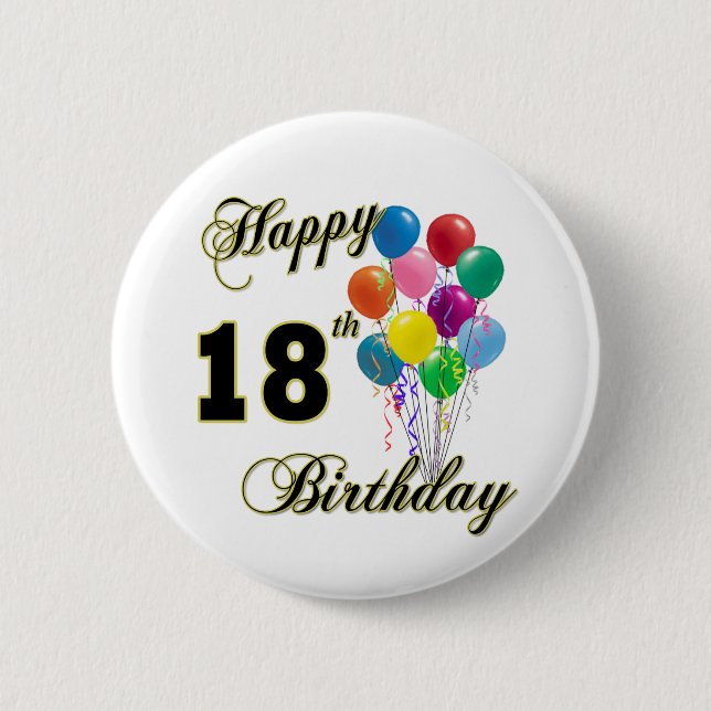 Glückliche 18. Geburtstags-Geschenke Button (Vorderseite)