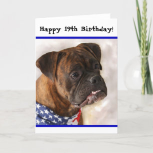 Glückliche 19. Geburtstag Patriotic Boxer Grußkart Karte