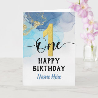 Glückliche 1. Geburtstag Pastel Rainbow Gold Frau Karte
