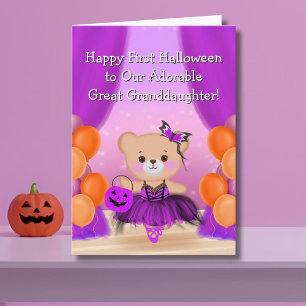 Glückliche 1. Halloween Ballerina Große Enkeltocht Karte