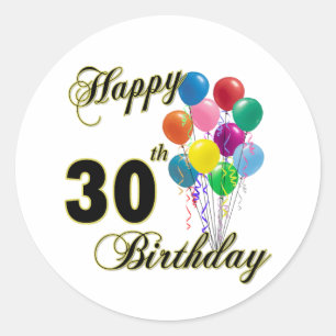 Glückliche 30. Geburtstags-Geschenke und Runder Aufkleber