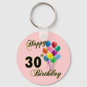 Glückliche 30. Geburtstagsgeschenke und Geburtstag Schlüsselanhänger