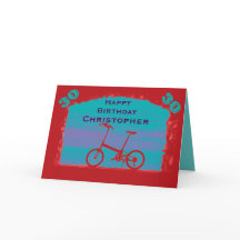 Glückliche 30. Geburtstagskarte, Rotes Fahrrad