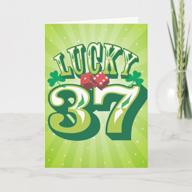 Glückliche 37 Geburtstagskarte Karte (Vorderseite)