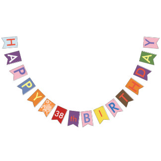 glückliche 38. Geburtstag bunting Fahnen Wimpelkette
