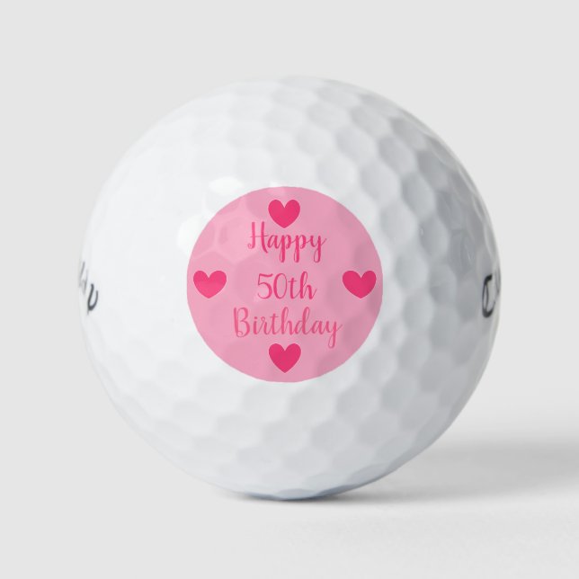 Glückliche 50. Geburtstagsgolfbälle Golfball (Vorderseite)