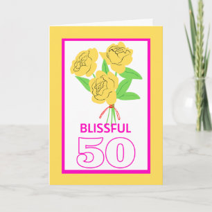Glückliche 50 goldene Hochzeitsjubiläumsrosen Karte