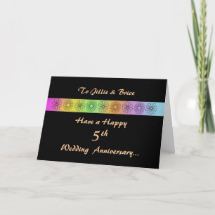 Glückliche 5. anpassbare Hochzeitstagskarte Karte