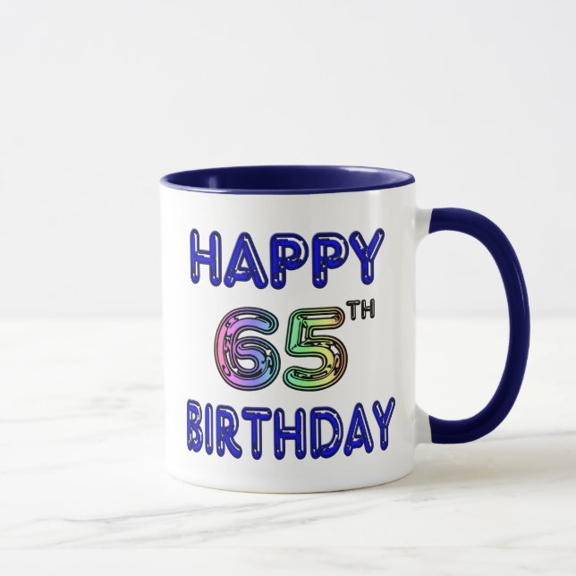 Glückliche 65. Geburtstags-Tasse im Tasse (Rechts)
