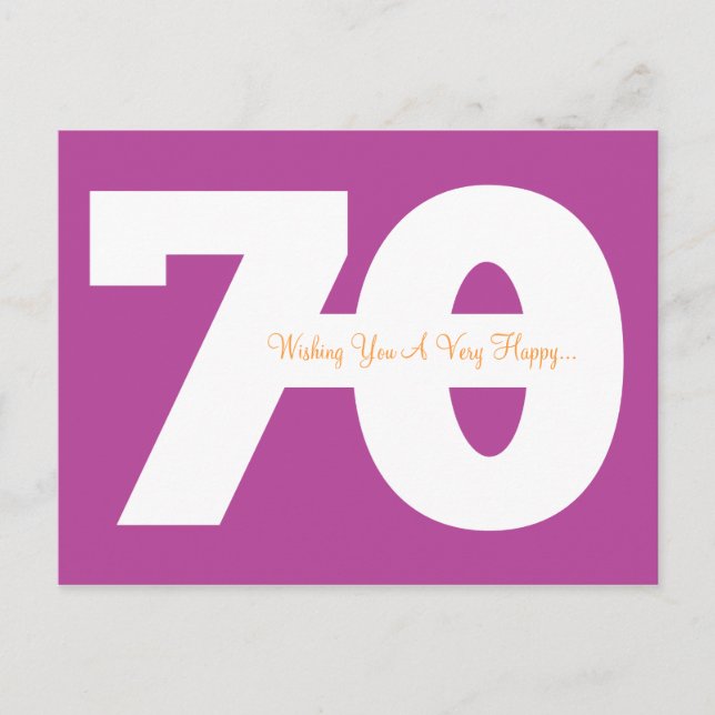 Glückliche 70. Geburtstag Meilenstein Postkarten - (Vorderseite)
