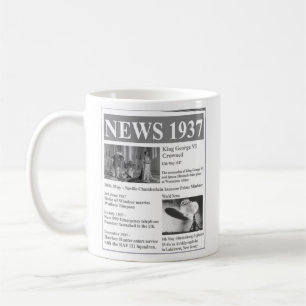 Glückliche 80. Geburtstag 1937 Nachrichten-Tasse Kaffeetasse