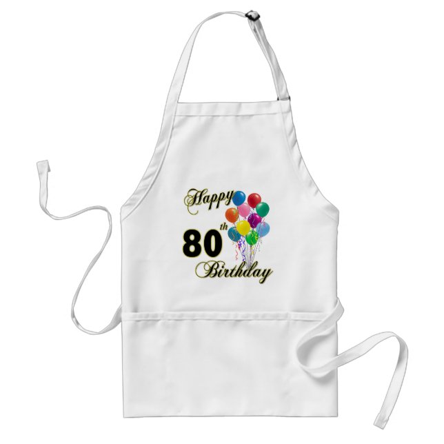 Glückliche 80. Geburtstags-Geschenke und Schürze (Vorne)