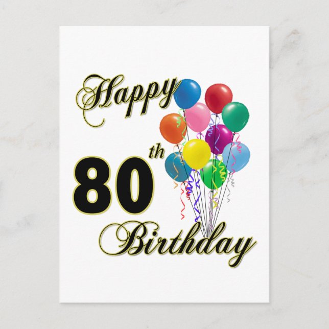 Glückliche 80. Geburtstagsgeschenke und Geburtstag Postkarte (Vorderseite)