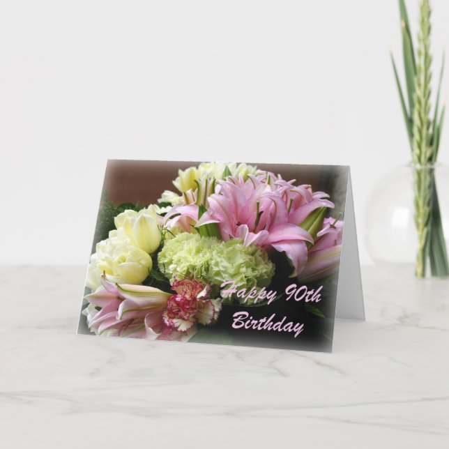 Glückliche 90. Geburtstags-Gruß-Karte Karte (Vorderseite)