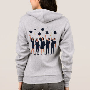 Glückliche Absolventen werfen Hüte zur Feier Hoodie