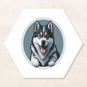 glückliche Alaskan Malamute Puppy Untersetzer