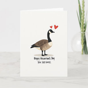 Glückliche alberne Gans Valentinskarte Karte