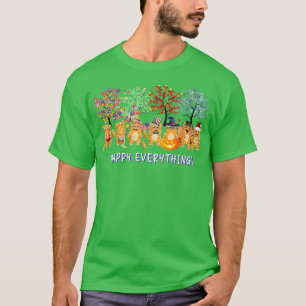 Glückliche Alles Katze Jahreszeiten Ganzes Jahr Re T-Shirt