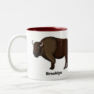 Glückliche amerikanische Bison Büffel Illustration Zweifarbige Tasse