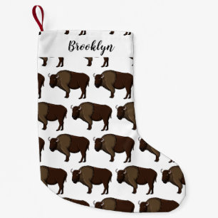 Glückliche amerikanische Bison-Illustration Kleiner Weihnachtsstrumpf
