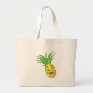 Glückliche Ananas Jumbo Stoffbeutel