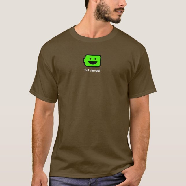 Glückliche androide Batterie T-Shirt (Vorderseite)