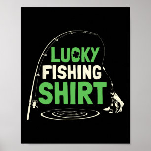 Glückliche Angelruten Fischer Lustige Angel Fisch Poster