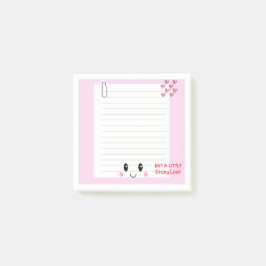 Glückliche Anmerkungen Rosa: Kawaii-Anmerkungen Post-it Klebezettel