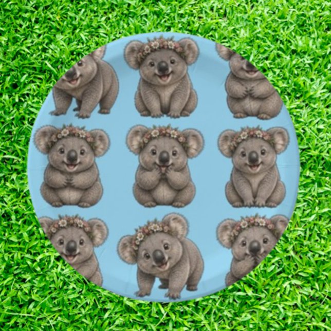  Glückliche australische Koalas Pappteller (Instantly turn any gathering into a joyful koala party.)