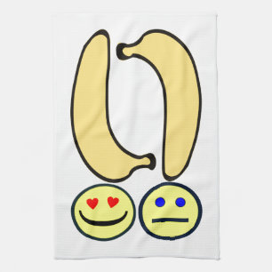 Glückliche Banane vs. Verärgerte Banane  Geschirrtuch