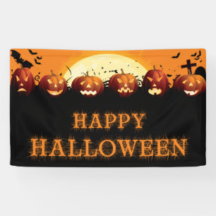 Glückliche beängstigende Kürbise Halloweens Banner