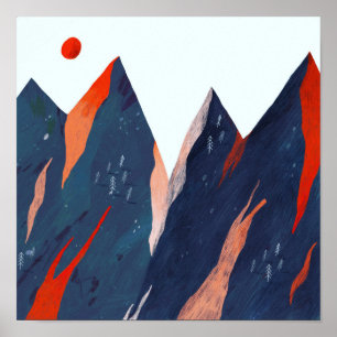 Glückliche Berge Poster
