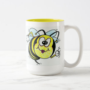 Glückliche beschäftigte Biene Zweifarbige Tasse