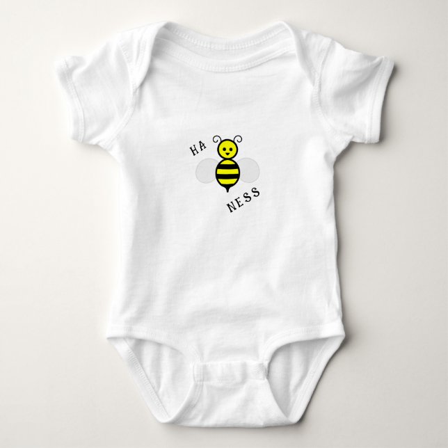 glückliche Biene Baby Strampler (Vorderseite)