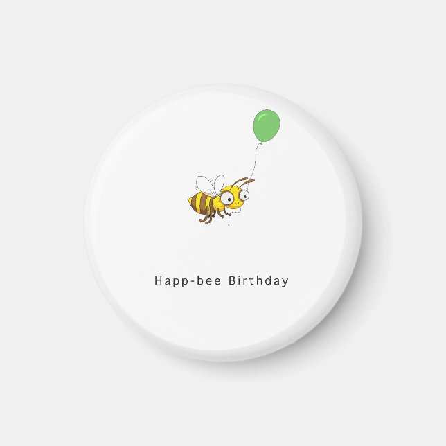 Glückliche Biene Geburtstag. Geburtstagsgeschenk Magnet (Vorne)