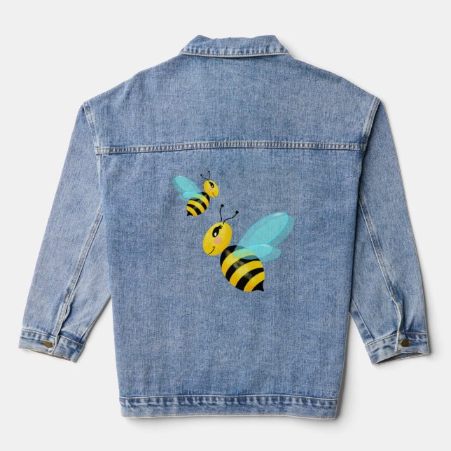 glückliche Biene Jeansjacke (Rückseite)