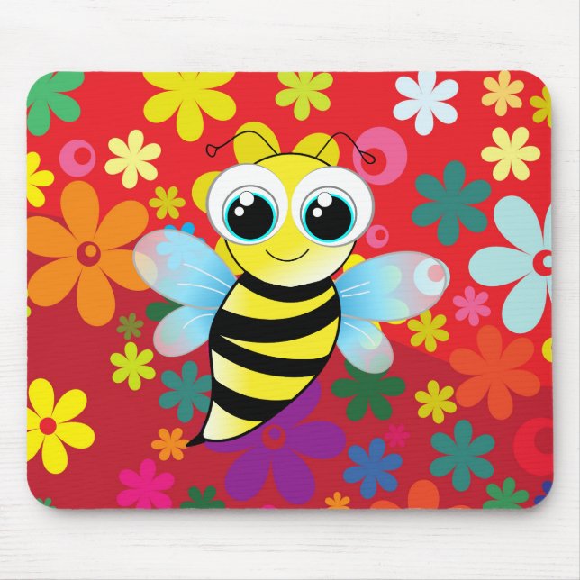 Glückliche Biene Mousepad (Vorne)