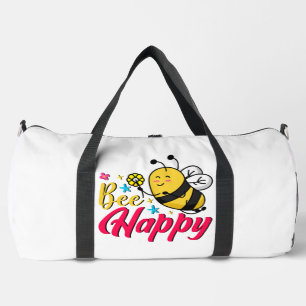 Glückliche Bienen-Blumen-Cartoon Duffle Bag