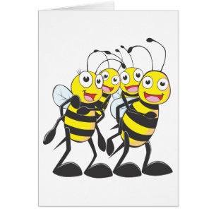 Glückliche Bienen-Familie, die Spaß zusammen hat