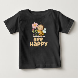 Glückliche Bienen Kinder, Süße Biene und Blume Baby T-shirt