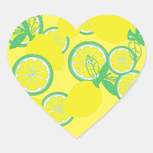 Glückliche Bio-Limonen Funky-Aufkleber Herz-Aufkleber